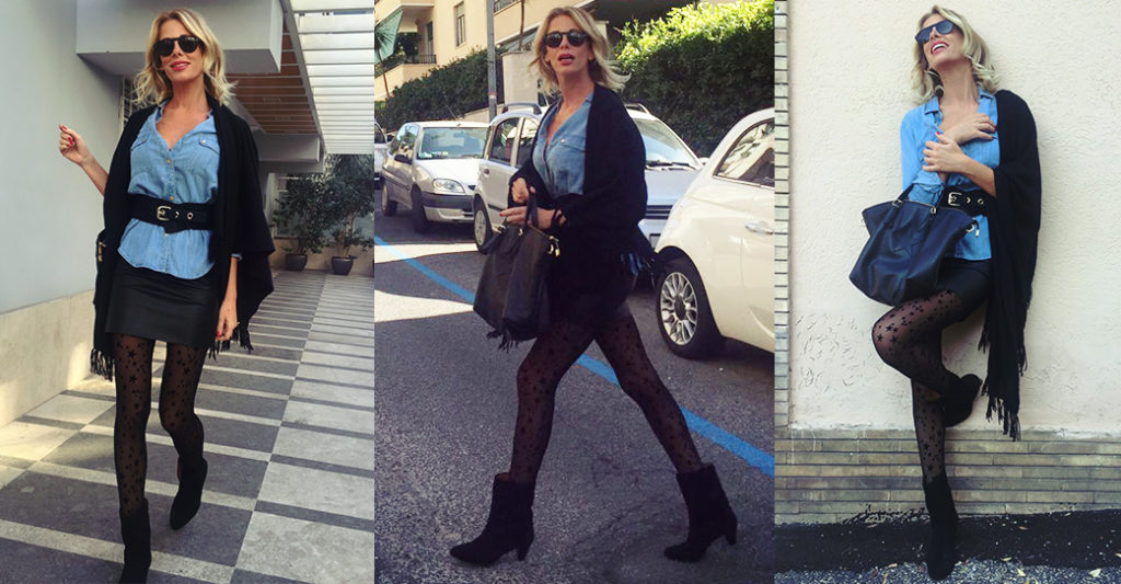 Look autunnale, calze a stelle